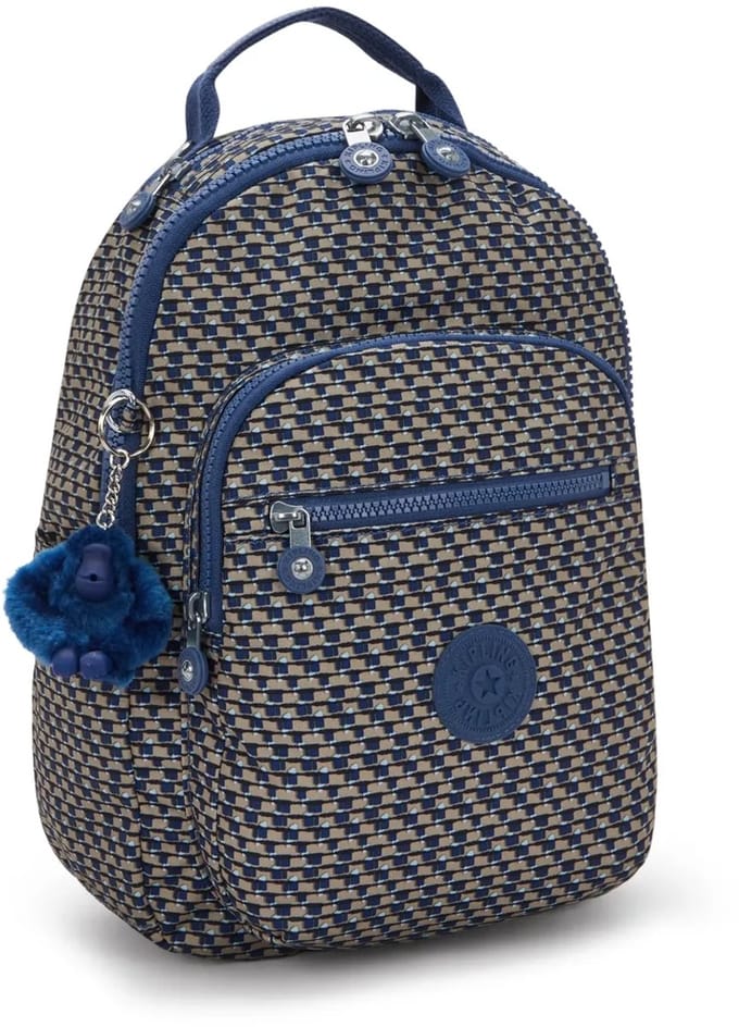 Kipling Seoul S - Rugzak - Blauw/Beige - 35x25.5x16 cm