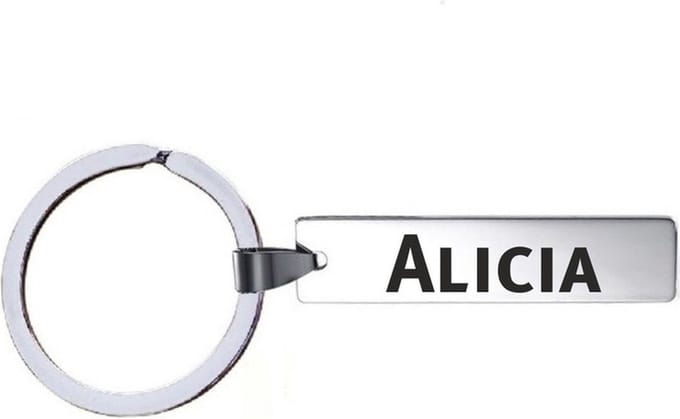 Sleutelhanger Met Naam - Alicia - RVS