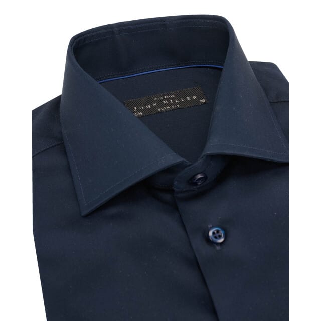 John Miller Overhemd Slim Uni Non Iron Donker Blauw / male