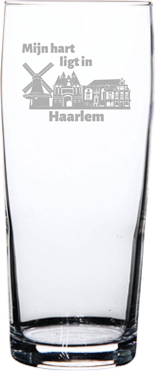 Gegraveerde bierfluitje 19cl Haarlem