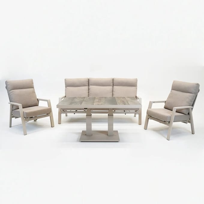 Loungeset Ohio crème met Prato loungetafel