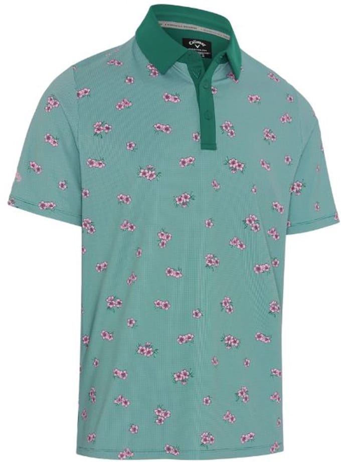 Callaway Azalea Gingham Print Golfpolo Galapagos Green