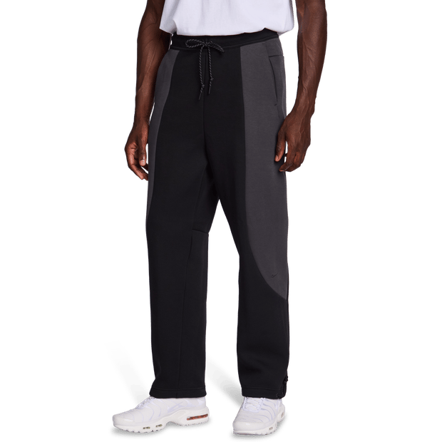 Nike Fleecebroek met kleurblokken en open zoom voor heren Tech - Zwart- Heren, Zwart S