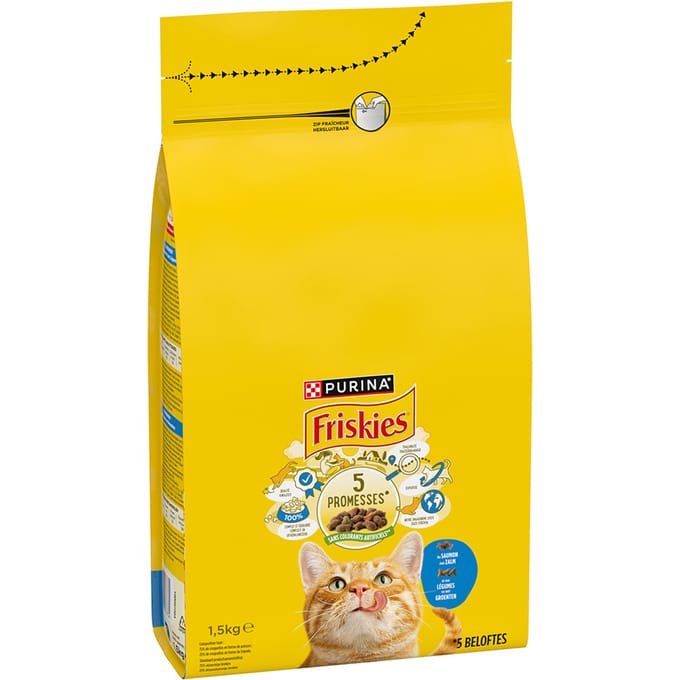 3x1,5kg PURINA Friskies  kat met zalm en groenten