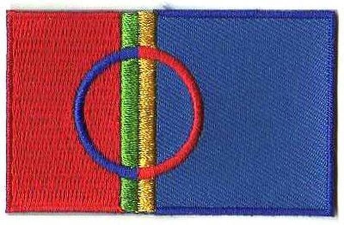 AuBor ®. Patch Scandinavië, Sami / Lapland  65mm x 40mm
