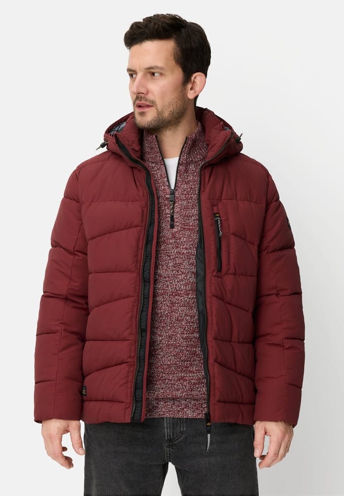 camel active Winterjas met afneembare capuchon - Maat menswear-33 - Amberrood