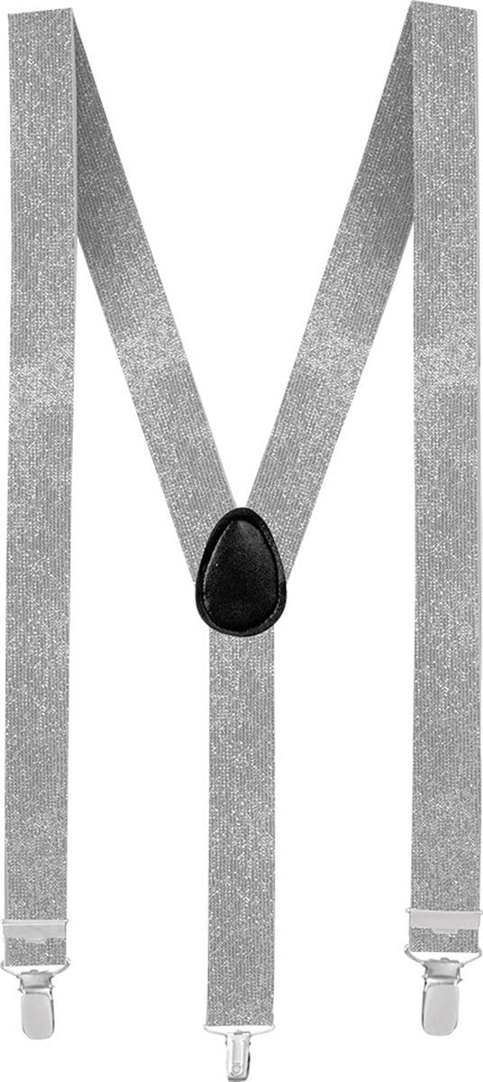 Boland - Bretels Basic zilver Zilver - Volwassenen - Unisex - Gangster -
