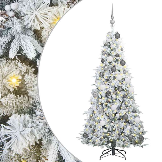 vidaXL Kunstmatige Inklapbare Kerstboom Wit 180 cm PE en PVC