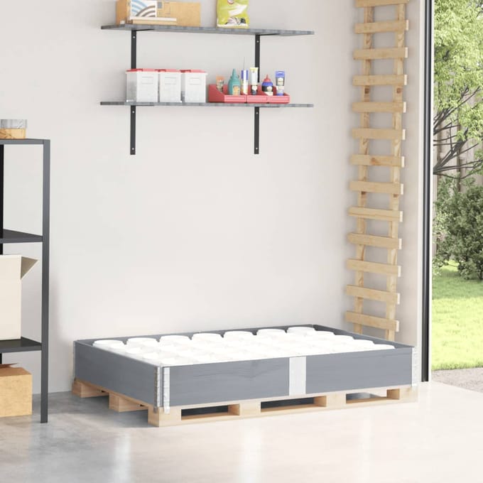 vidaXL Palletopzetrand 150x100 cm massief grenenhout grijs