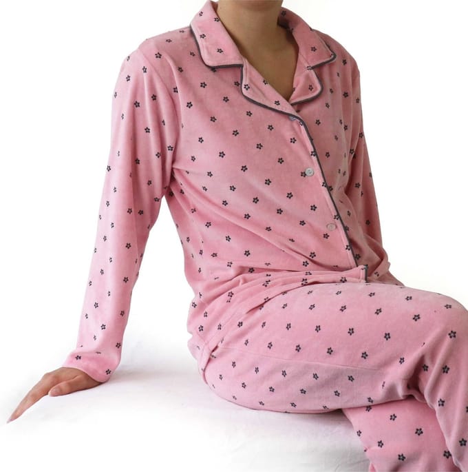 Tenderness Dames Pyjama- Velours - Roze - Maat L