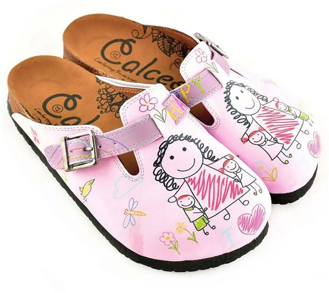 GOBY Clogs met Happy Print Dames – Handgemaakt – Premium Kwaliteit – Maat 38