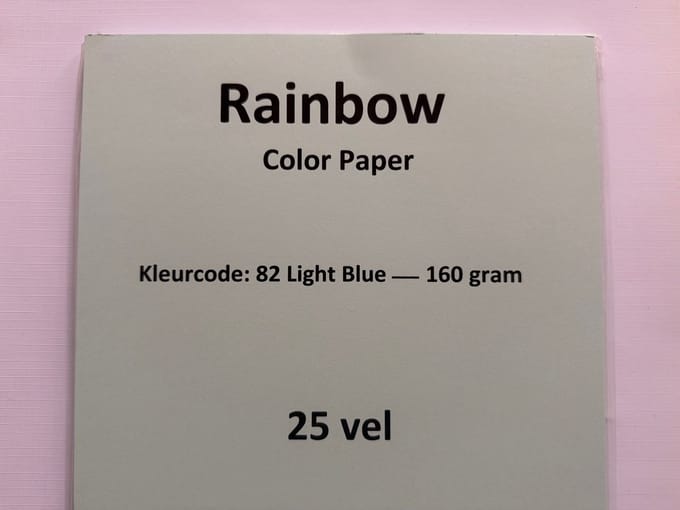 Rainbow Kl-82 Licht blauw 25 vel 160 gram Papier
