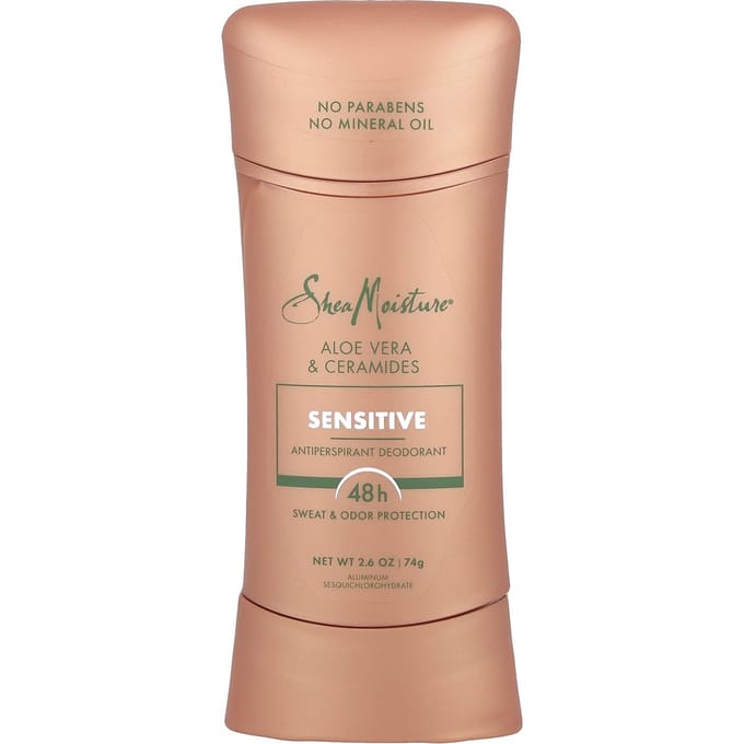 SheaMoisture, Antiperspirant Deodorant, Sensitive, Aloe Vera and Ceramides, 2.6 oz (74 g) beige