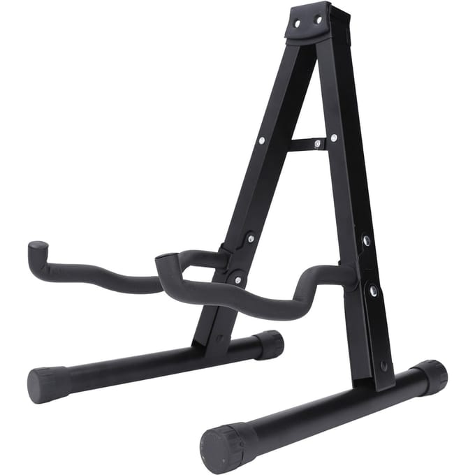 Support de Guitare Pliable Cadre A Support de Sol Présentoir Support pour Guitares Acoustiques Électriques black