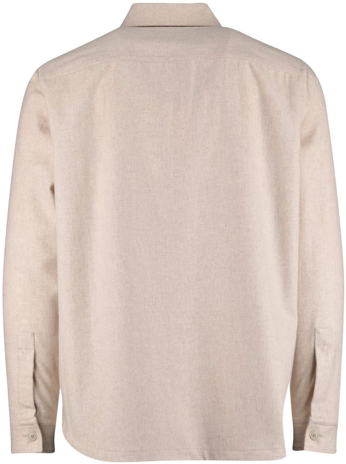 Boss overshirt beige normale fit effen
