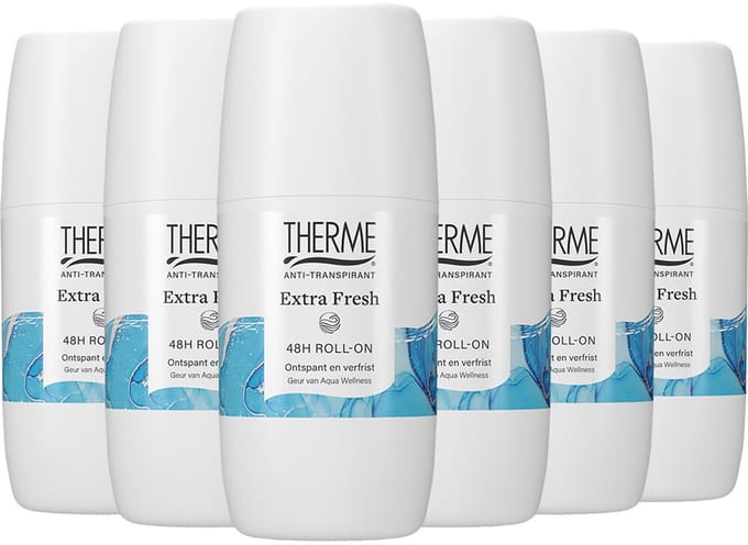 THERME Anti-Transpirant Extra Fresh 48H Roll-On Deodorant - 6 x 60 ml