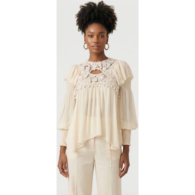 Isabel Marant Rokia Blouse Ecru Größe: 38 | Blusen Outlet | Damen | Braun