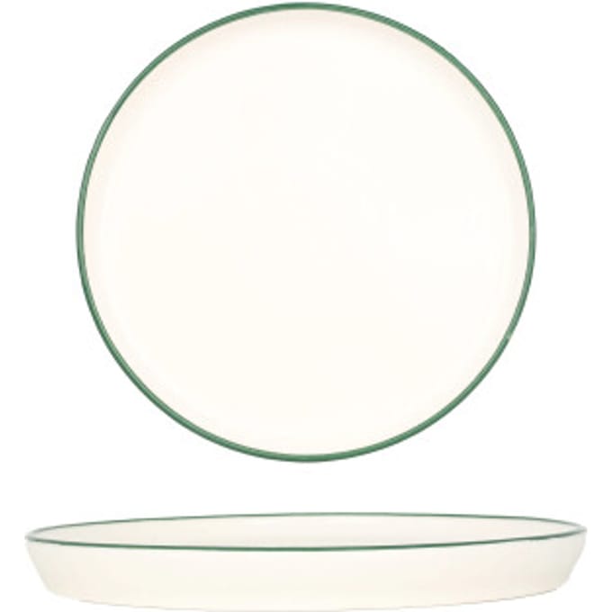 Rinart Dessertbord - Green Edge - Porselein - 17 cm - set van 6