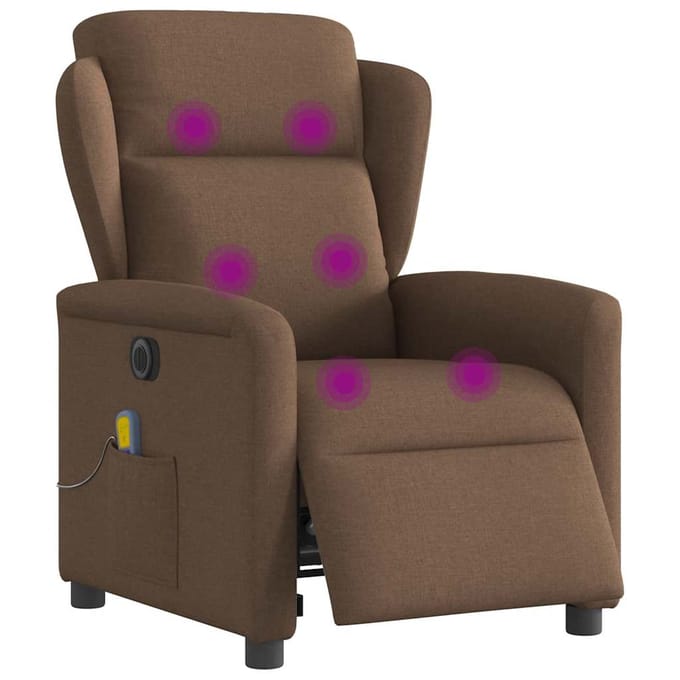 vidaXL - Massagestoel - elektrisch - verstelbaar - stof - bruin