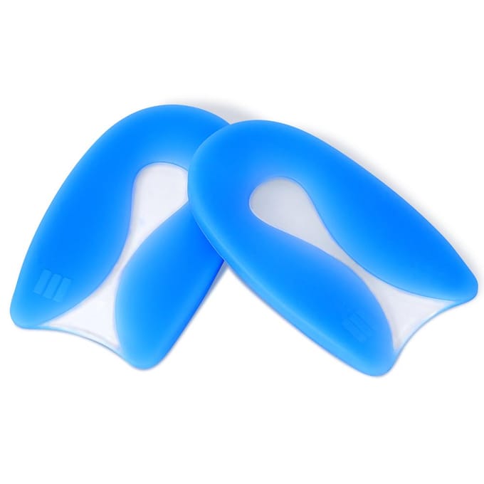 Coussinet de talon en PU bleu et blanc grande taille (une paire vendue) blue
