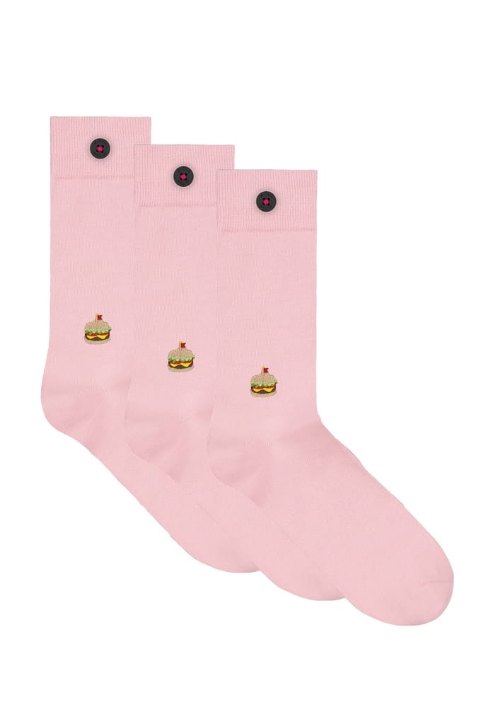 A-DAM  3-pack Casual Socks Don Pink Größe: 36-40 | Unterhosen Outlet | Unisex | Rosa