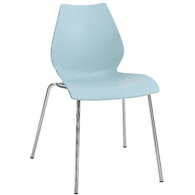 Kartell - Maui stoel - chroom - lichtblauw
