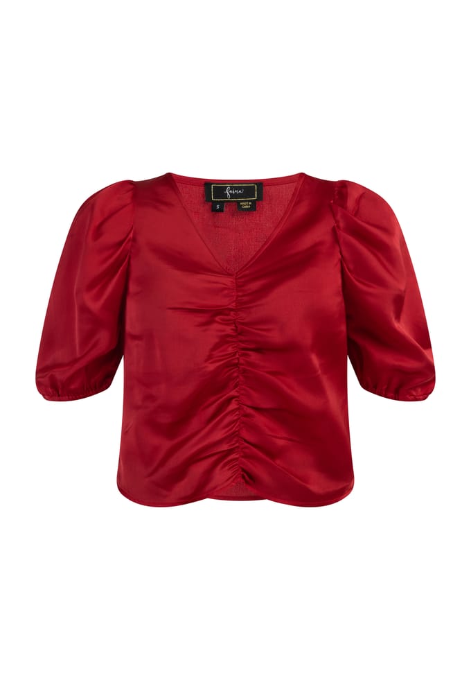 Faina Gedrapeerde bovenkant Dames rood