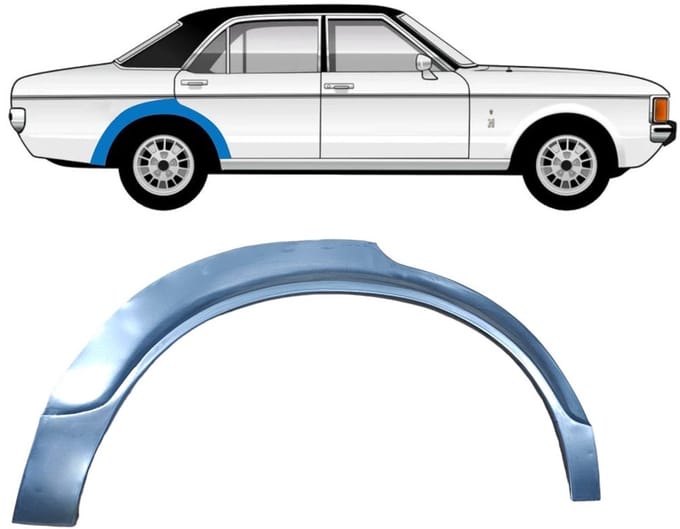 Reparatiepaneel achterspatbord voor Ford Granada 1972-1977 / Rechts
