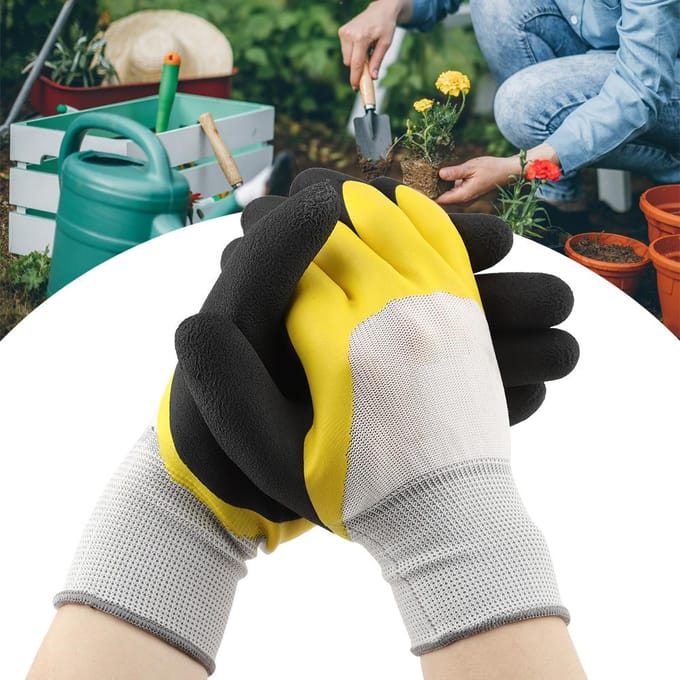 1 paire de gants de jardinage antidérapants et résistants à l'usure yellow