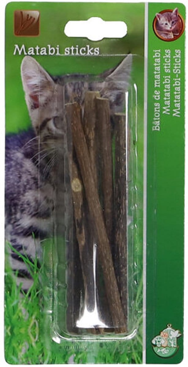 Matabi Sticks Kat – 6 stuks Natuurlijk Kauw- & Speelstokje (Silvervine)