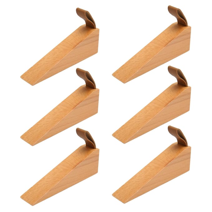 6 stuks Deurstopper Wig Gepolijst Glanzend Compact Houten Brandweerman Deurstopper voor Thuis Appartement