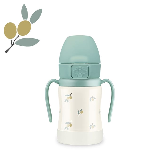 Tasse à paille Grosmimi One-Touch en acier inoxydable (200ml) Pistachio gray