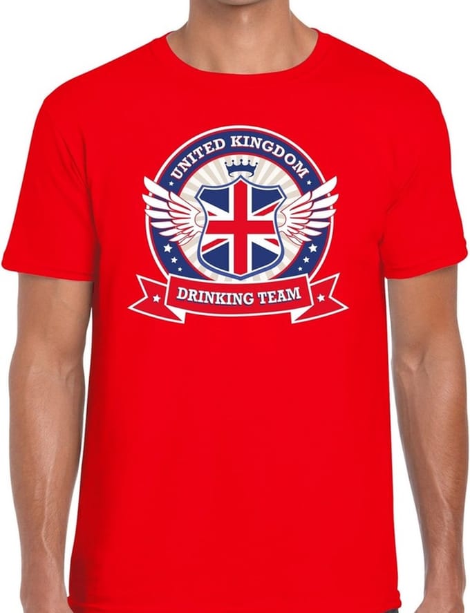 Rood Engeland drinking team t-shirt rood heren - United Kingdom kleding M