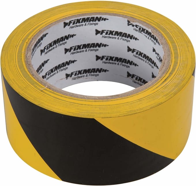 Silverline 50 mm x 33 meter Zwart Geel Veiligheidstape