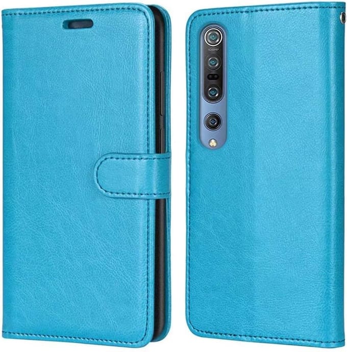 Bookcase Geschikt voor: Xiaomi Mi 10 / 10 Pro - Turquoise - portemonee hoesje