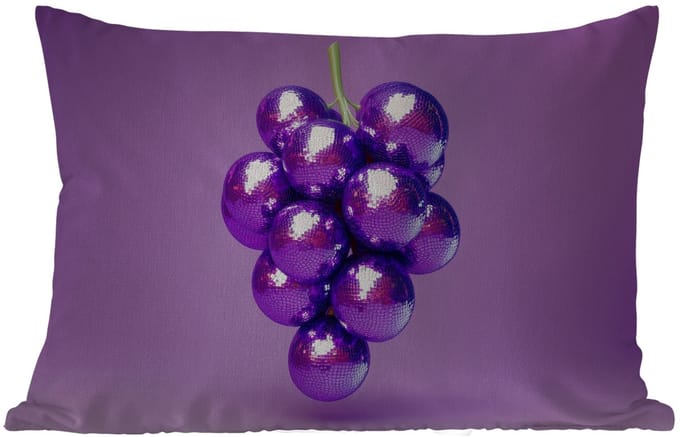 Buitenkussens - Tuin - Druif - Disco - Glitter - Paars - 50x30 cm