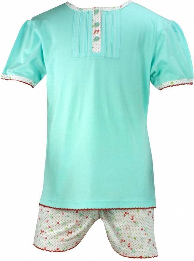 Angelfish Meisjes Shortama - 100% Katoen - Licht Blauw - Maat 92