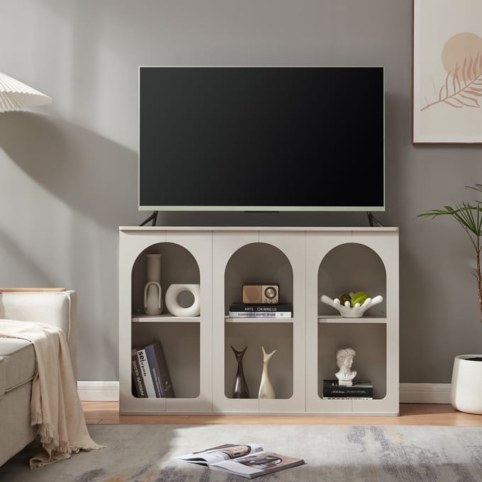 Dressoir Trorhun 120x30x80 cm grijs [en.casa]