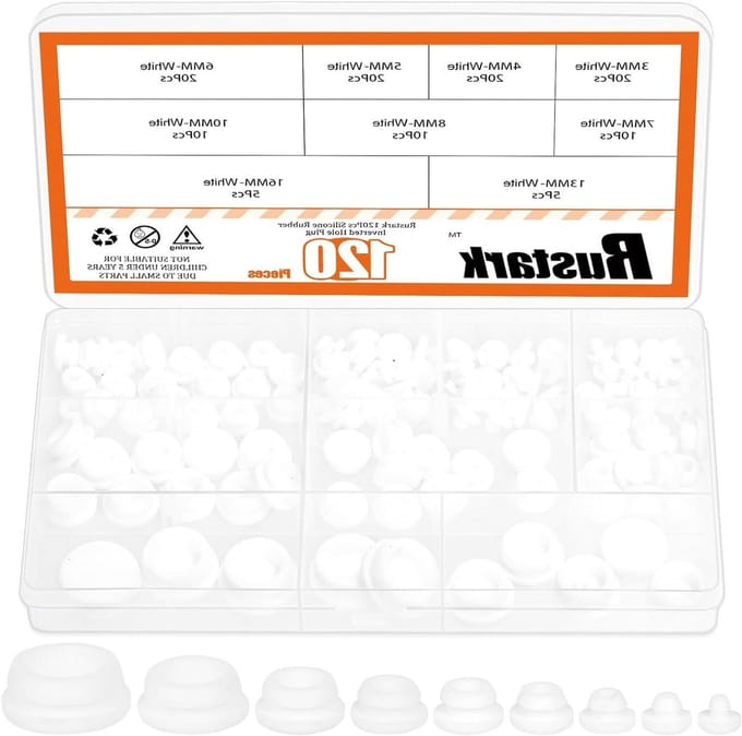 Gatpluggen Set - Afsluitdoppen - Gaten Afwerken - 9 Maten - 120 Stuks - Wit