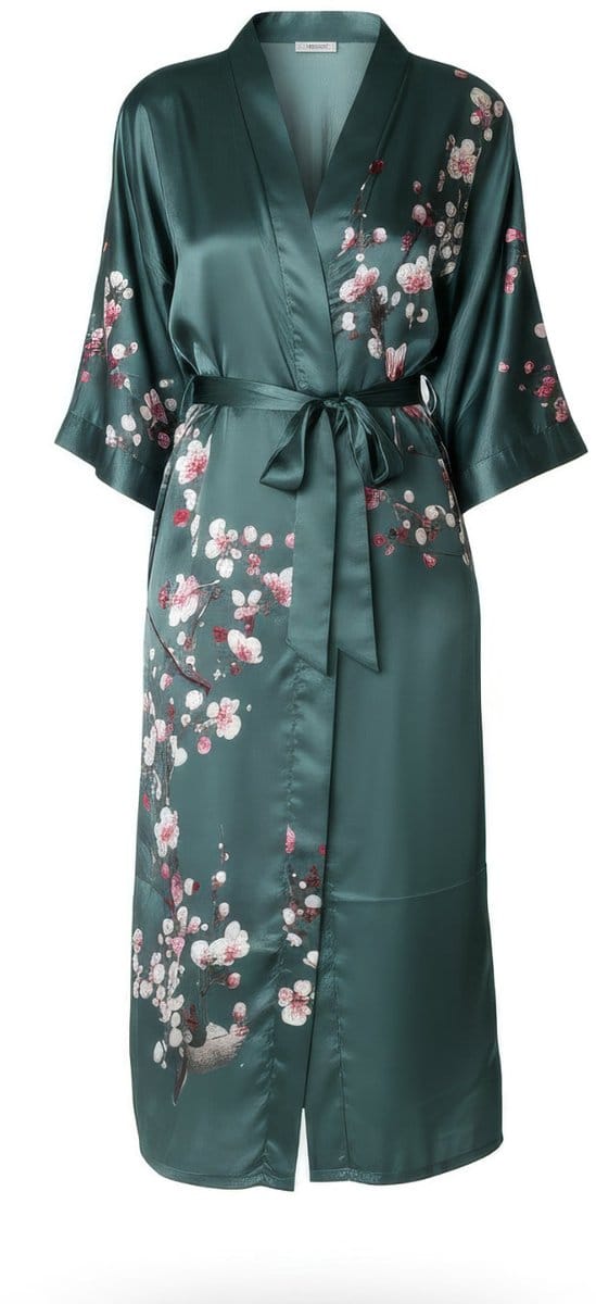TA-HWA Japanse Kimono Dameskimono Blauw met Bloesem