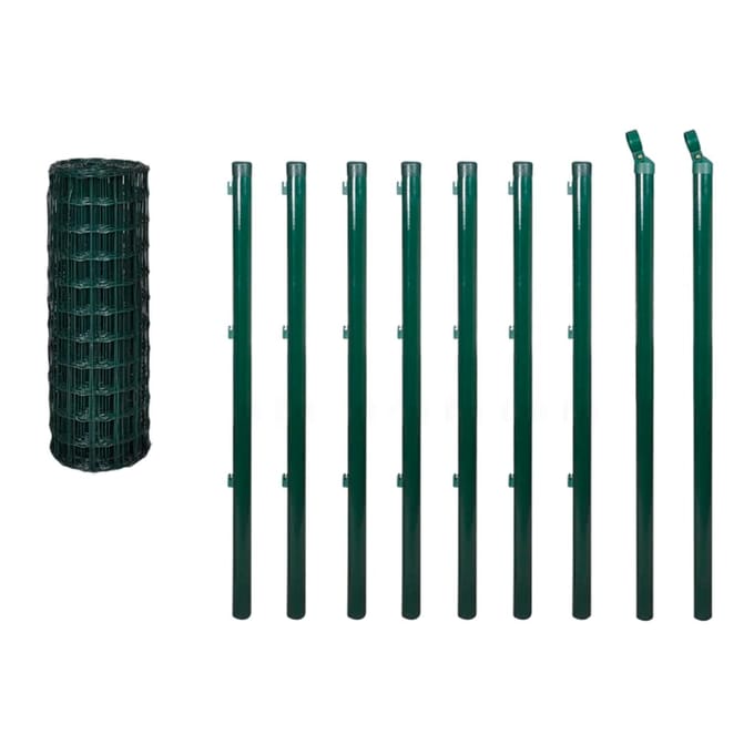 vidaXL - Eurohek - 10x1,5 - m - staal - groen