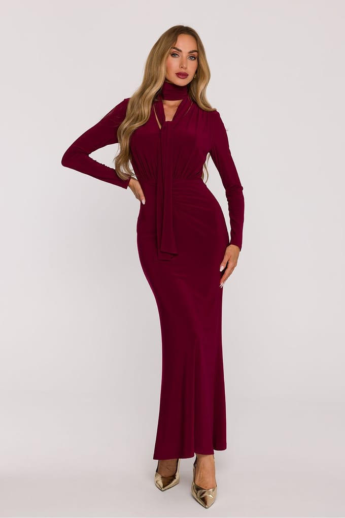 Velour Grace Gown - Burgunderrot / M