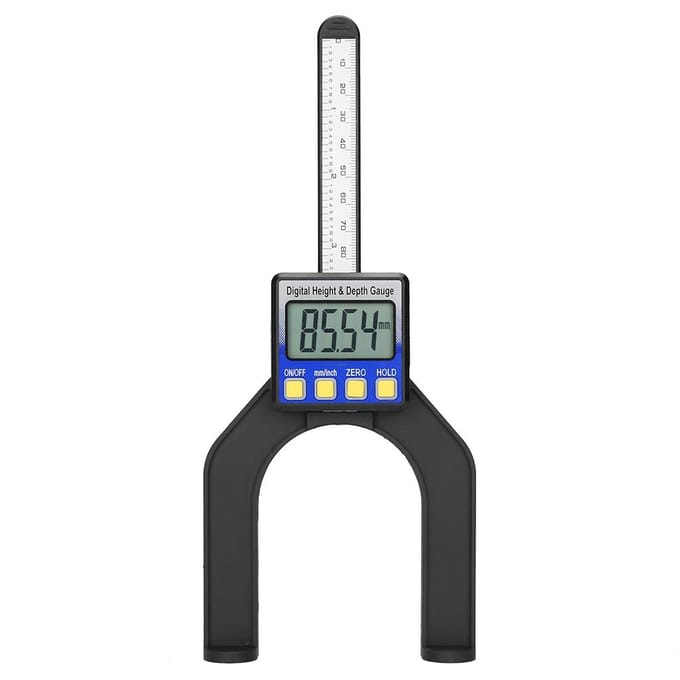 Règle Jauge de Profondeur d'Ouverture de Hauteur Numérique de Précision 0-80mm avec Base à Pieds Magnétiques gray