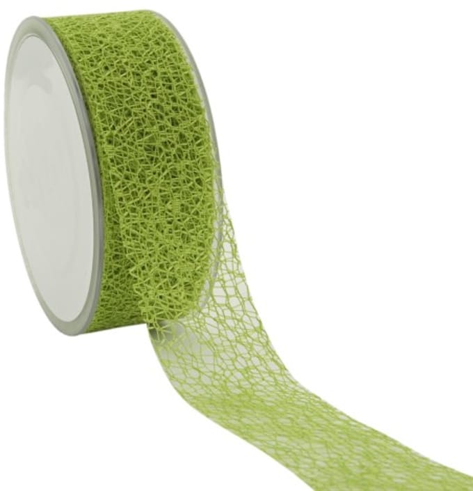 Crispy lint Honeycomb Limegroen 38mm 20m