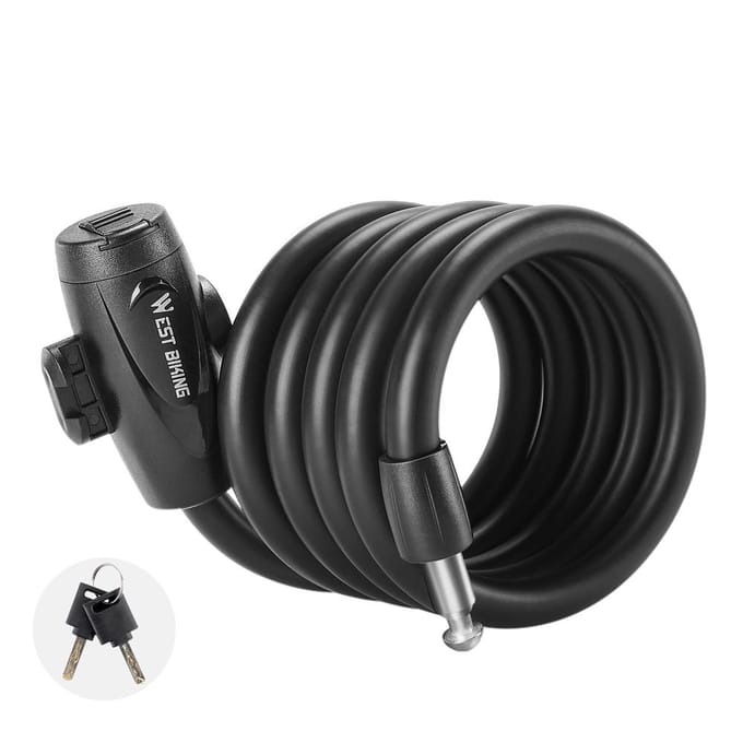 Serrure de sécurité pour vélo, antigel, câble en acier, antivol, élastique, pour vélo de route, fil d'acier 1.5m