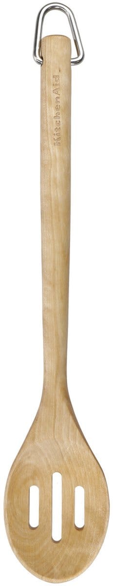 Kooklepel, Serveerlepel met Sleuven, 35 cm, Berkenhout, Bruin - KitchenAid