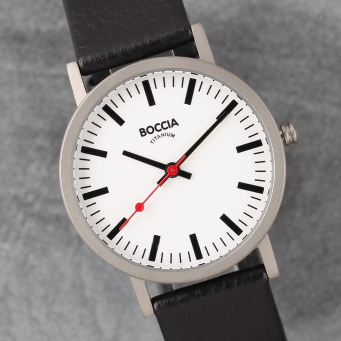 Boccia Titanium - Herenhorloge - Titanium - Zwarte band