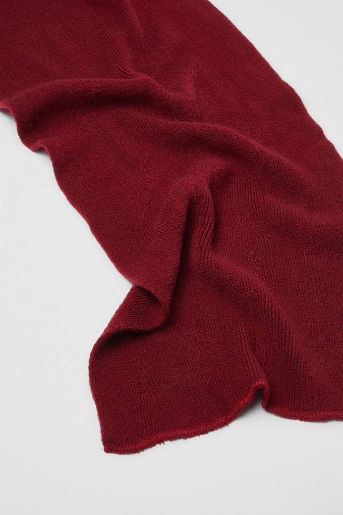 boohoo Dames Effen Gebreide Sjaal | Burgundy