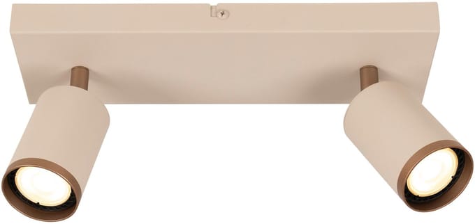 Lucide REGINA - Plafondspot (Plafondlamp) - 2xGU10 (MR16) - Taupe - Essential