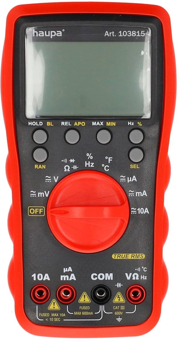 Haupa Digitale Multimeter Multi Check III - LCD-scherm - Spanning, stroom, weerstand Ã©n temperatuur - Multi Check III